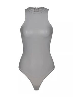 SKIMS Grey High-Neck Bodysuit